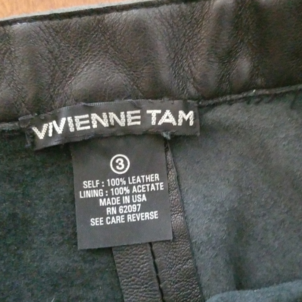 Vivienne Tam size 3 soft leather pants